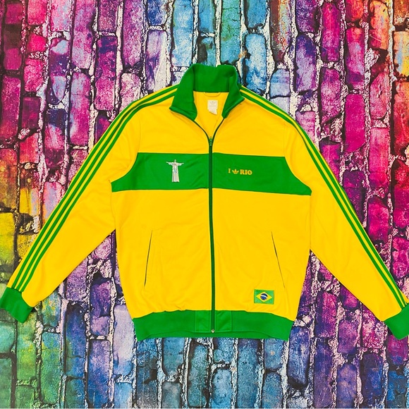 RARE Adidas Brazil Rio De Janeiro Soccer Tracktop Jacket Size XXL MFG 2006